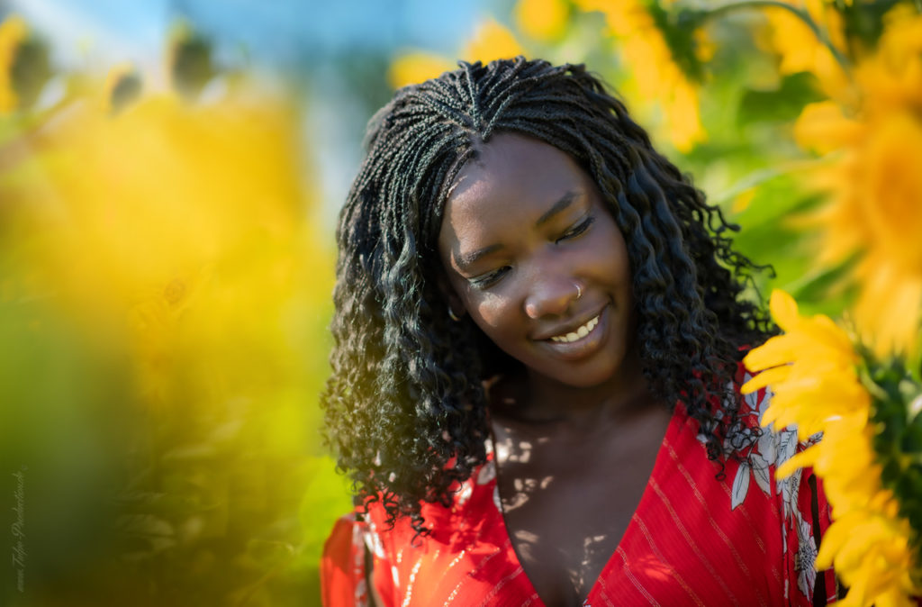 portrait mit Sonnenblumen