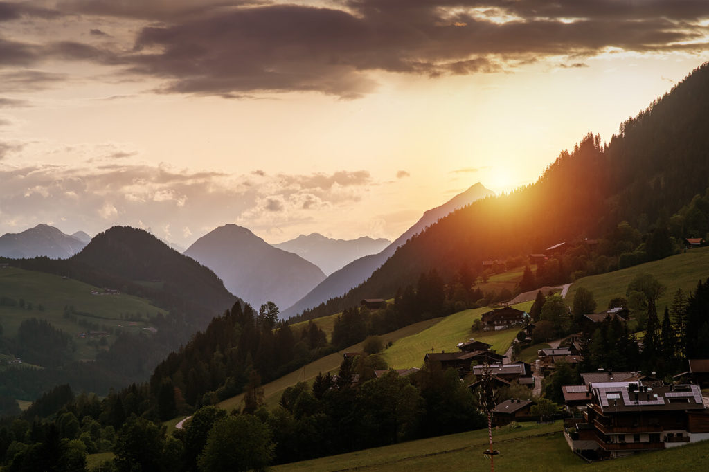 Reisebericht Alpbachtal Sonenenuntergang 